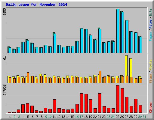 Daily usage for November 2024