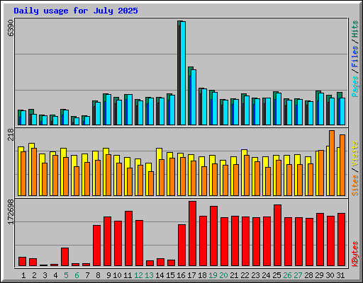 Daily usage for July 2025
