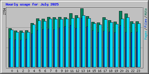 Hourly usage for July 2025
