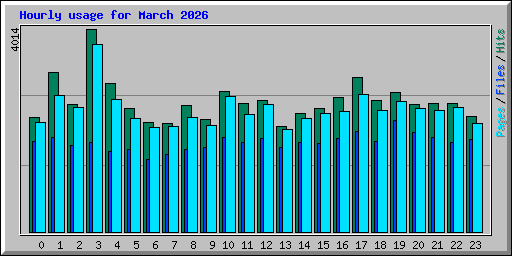 Hourly usage for March 2026